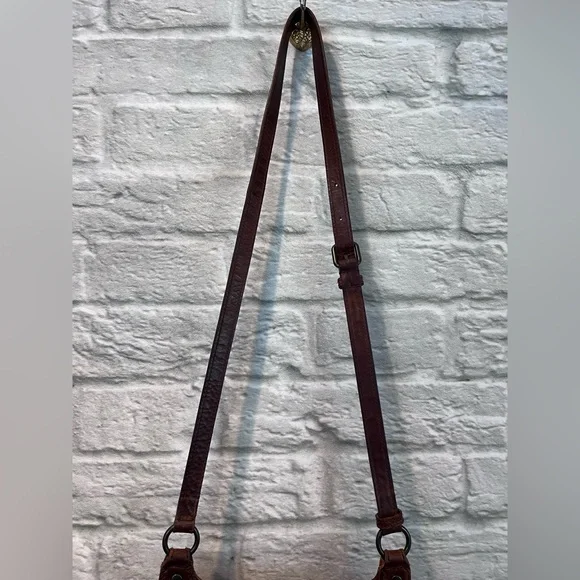 FRYE Melissa Saddle Bag Leather Cognac Crossbody - Picture 12 of 16